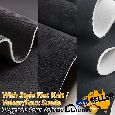 Velour/Flat Knit/Sudede Black Headliner Fabric Roof Lining Upholstery Materials • $107.86