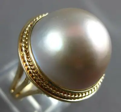 Estate Large Aaa Pink Mabe Pearl 14kt Yellow Gold 3d Classic Filigree Ring 27178 • $1547