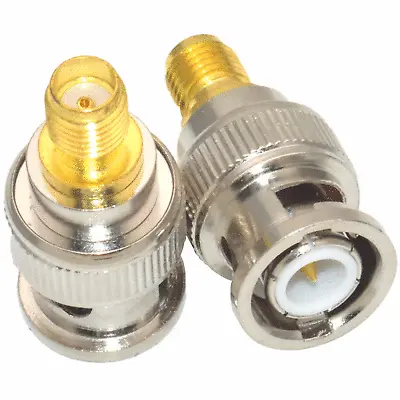 2X BNC Male Plug To SMA Female Jack RF Coaxial Adapter Connector • $7.55