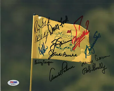 £493.45 • Buy MASTERS GOLF FLAG HAND SIGNED 8x10 COLOR PHOTO+PSA  10 SIGNED   SEVE BALLESTEROS