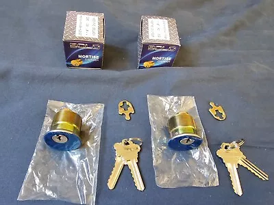 2 Pieces BOLD 1-1/8  Mortise Cylinder SC1 26D Finish With 2 Keys Each -Brand New • $17.99