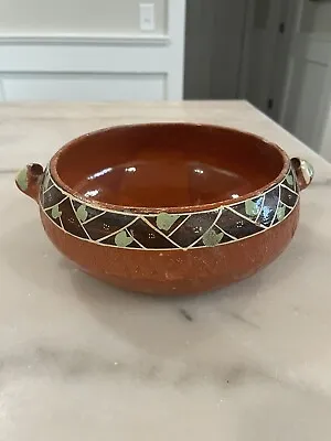 Vintage/Antique Mexico Bautista Red Clay Bowl Double Handled • $12