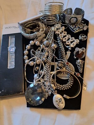£9 • Buy Costume Jewellery Silver Tone Job Lot Bundle