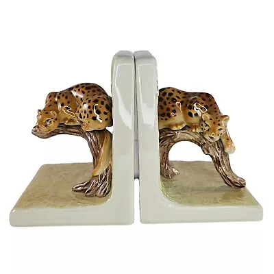 Vintage OMC Otagiri Japan Cheetah Bookends Leopard Jaguar • £81.92