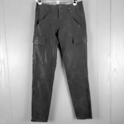 J BRAND Houlihan Low Rise Skinny Crop Zipper Hem Cargo Jeans Pants Size 25 Waxed • $38.99