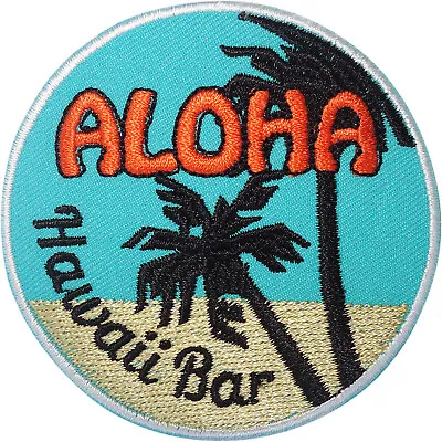 Hawaii Bar Patch Iron Sew On Clothes Palm Trees Hawaiian Beach Embroidered Badge • £2.79