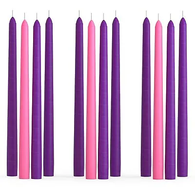 CANDWAX 10 Inch Taper Advent Candles 3 Sets - Dripless Taper Candles And Unsc... • $28.95