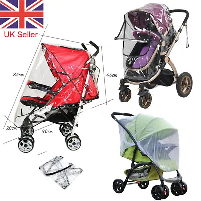 Universal Baby Buggy Rain Cover Raincover For Pushchair Stroller Pram Waterproof • £7.59
