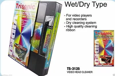 Head Cleaning Video Tape Cassette For VHS VCR Player Wet And Dry  • $9.55