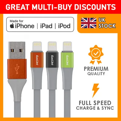 GadJet 2m MFI Certified Lightning USB Charging Cable For IPhone 13 12 11 XS XR X • £7.49