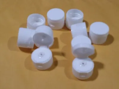 10 Pcs Flip-Top  1 Inch Diameter Caps For 8 Oz And 16 Oz Bottles Plastic White • $5.99