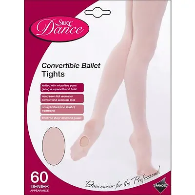 £5.50 • Buy Childrens Convertible Ballet Tights Girls Dance Tights In White 60 Den Ages 3-13