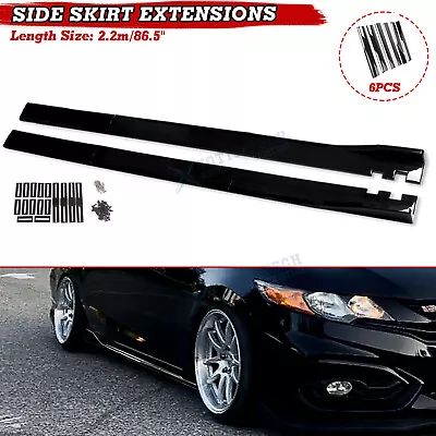 Universal 86.5'' Side Skirt Extension Rocker Panel Lip Splitter Canards Diffuser • $65.96