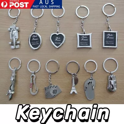 Novelty Steel Alloy Keychain Ring Keyring Pendant Key Fob Funny Photo Frame Gift • $6.88
