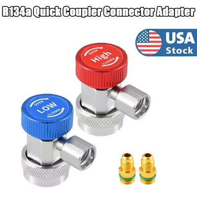 R134A AC Air Condition QUICK COUPLER Adapter High Low Side Manifold Connector US • $13.99