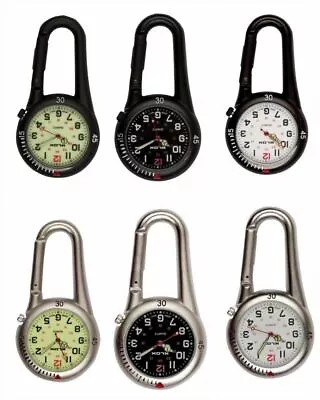 Carabiner Clip On Belt Watches. Sports Fob Watch-DoctorsNursesSportsHikers • £8.39