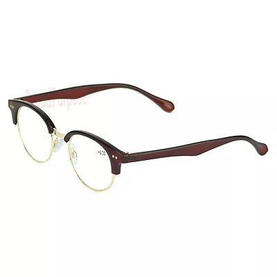 Mens Womens Reading Eyeglasses Horned Clubmaster Reader Power Strength 175 • $6.99