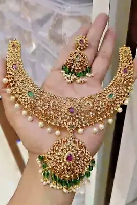 Indian Jewelry Bollywood Stylish Bridal Fancy Necklace New Fashion Set FB 408 • $57.99