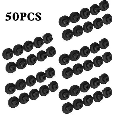 50pcs Fairing Panel Bolt Clip 8mm Plastic Screw Rivets Clips Black For Honda B2 • £5.72