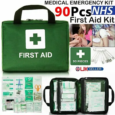 £12.49 • Buy 90 Pcs First Aid Kit Bag Medical Emergency Kit Home Travel Car Taxi Workplace UK