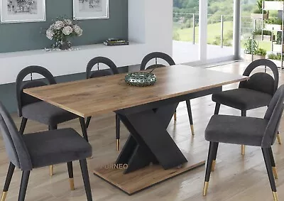 Modern Dining Table Extendable 120-160cm Oak Effect Tavolo03 MDF • £229.90