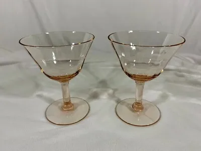 Vintage Tiffin Pink Optic Plain 14178 Straight Stem Sherbet Or Cocktail Glass • $8