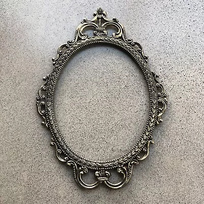 Vintage Ornate Oval Italian (?) Metal Picture Frame 17x11” Fits 11x9” • $27.99