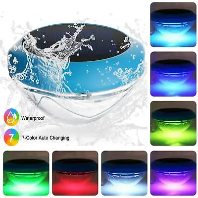 Solar LED RGB 7 Color Lamp Outdoor Garden Pond Swimming Pool Floating Light IPX6 • $12.48