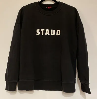 $69.99 • Buy STAUD Logo Sweatshirt Womens Size S Small Black With White Logo