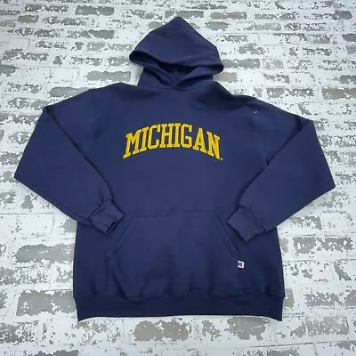 Vintage Michigan Wolverines Hoodie Men Large Sweatshirt Sweater USA 90s Arch * • $29.91