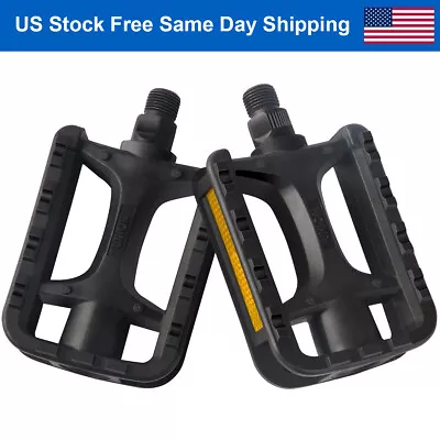 9/16 Inch Bike Pedals Mountain Road Bicycle Pedal Nylon Fiber Anti-Skid Pedals • $10.86
