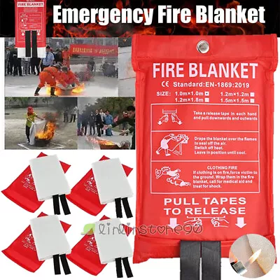 4PACK FIRE BLANKET Fiberglass Emergency Home Office Retardant Prepared 39''x39'' • $39.09