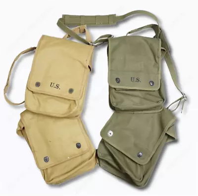 U.S. Military Army Green Map Case Canvas Tech Bag Pack Carry Pouch Shoulder Bag • $35.21