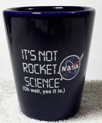 NASA JOHNSON SPACE CENTER Souvenir Coffee Cup Mug Cobalt Blue Houston Texas! • $42.81