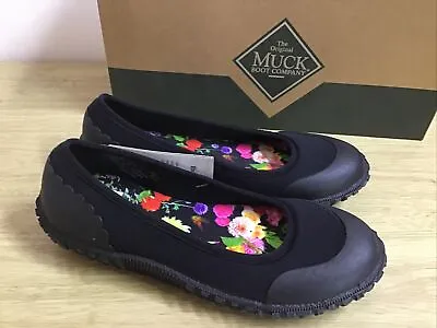 £20 • Buy Muck Boots Muckster II Flat Garden Shoes Wellies Black/Floral UK3 EU36 