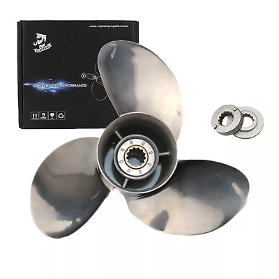 Boat Propeller 11 3/8x12 For Mercury Outboard 25-75HP 13 Spline Stainless Steel • $243.13