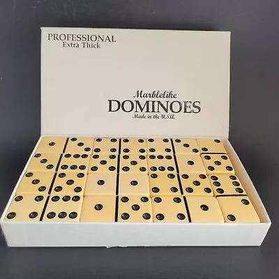 Vintage Puremco Company No. 616 Standard Dominoes Marblelike Creme Made In USA  • $45