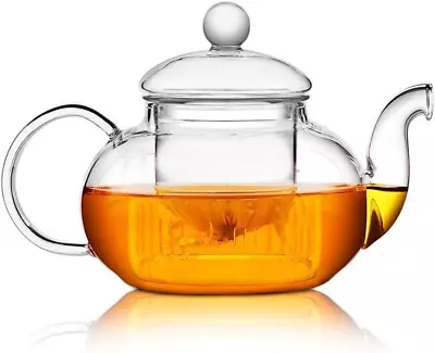 Glass Teapot With Infuser Stovetop Tea Pot Safe Blooming And Loose Leaf Tea Set • $14.54