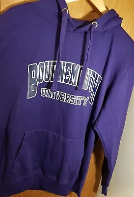 £16.95 • Buy Bournemouth University Purple Hooded Jumper Sz Mens Large Pullover Top Sweater 
