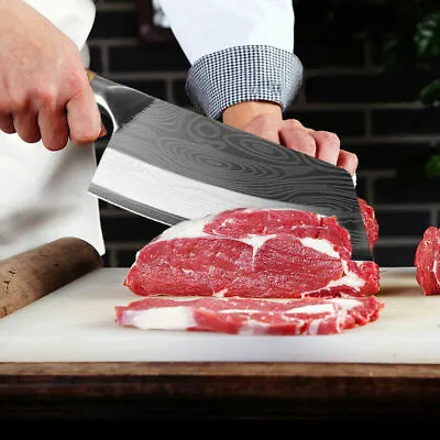 Cleaver Kitchen Knives Stainless Steel Sharp Slicing Meat Chopping Chinese Knife • $34.99