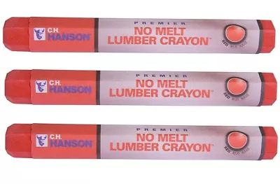 3 C.H. Hanson No Melt RED LUMBER CRAYON 4.5  Marking Tool Weather Resistant • $12.12