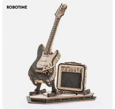 Rokr Electric Guitar 3d Wooden Puzzle Model Rock The Miniature Band • £15