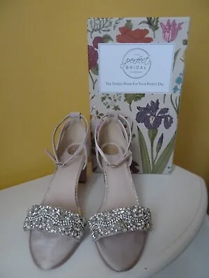 £50 • Buy The Bridal Company Taupe Size 6 Alexa Diamante Wedding Sandals