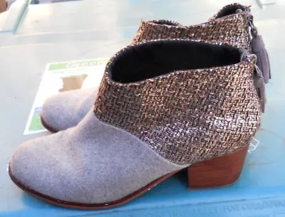 $30 • Buy Toms Women's Everly Grey & Silver Lamaz Boots Size  Us Women's 8.5 Wool