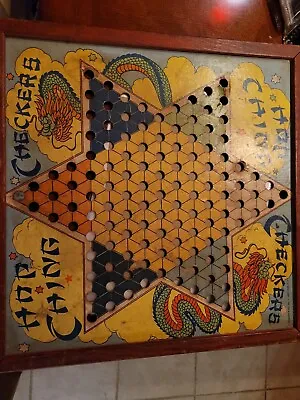 $30 • Buy VIntage Hop Ching Chinese Checkers 1940s J Pressman Game Board