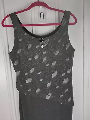 Joseph Ribkoff Dress And Jacket Set Size 12 Uk Grey With Sparkle Threads • £29.50