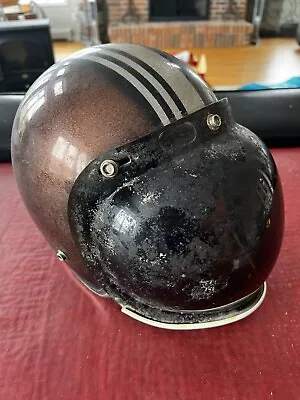Vtg Motorcycle Size L Roper Lanco Metal Flake Motorcycle Helmet 1970s Visor • $39.99
