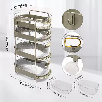 Space-saving 4-tier Drawer Organizer Free Standing Cosmetics Storage Rack Green • $59