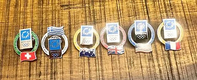 (6) Athens Olympics 1896 / 2004 Country Flags Pins Collection Scarce • $49