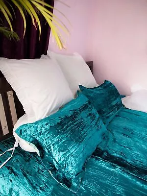 Velvet 3 Pcs Duvet Cover Teal Blue Comfortable Bedding Washable Cover • $263.75